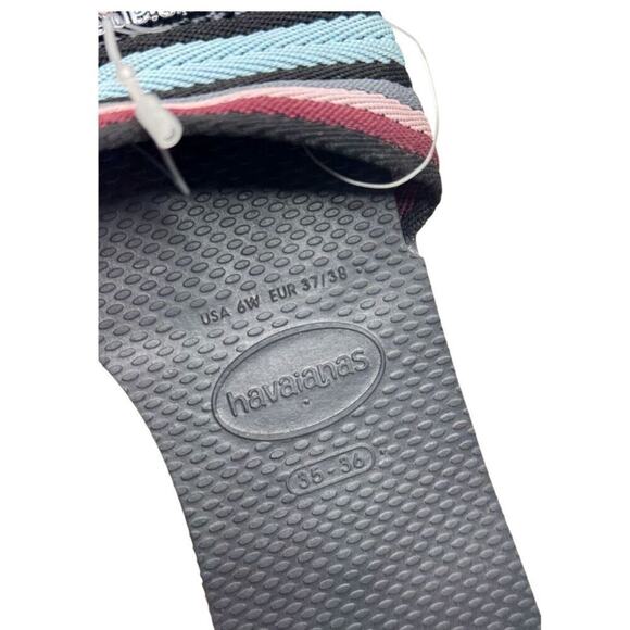 Havaianas Slides Womens Size 6 Black Summer Sandals NEW - Picture 5 of 6